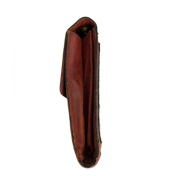 Vintage Brown Crocodile Alligator Leather Clutch Silver Buckle - Picture 6 of 7